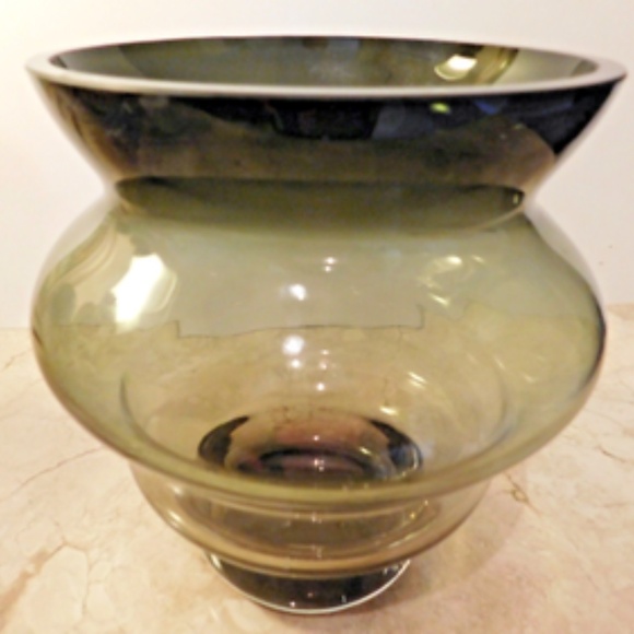 Rare MAKORA Krosno Blown Art Glass Vase / Candle Holder Centerpiece Poland - Picture 3 of 7